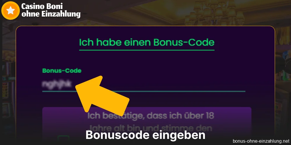 Geben Sie den Bonuscode ohne Einzahlung im Casino ein