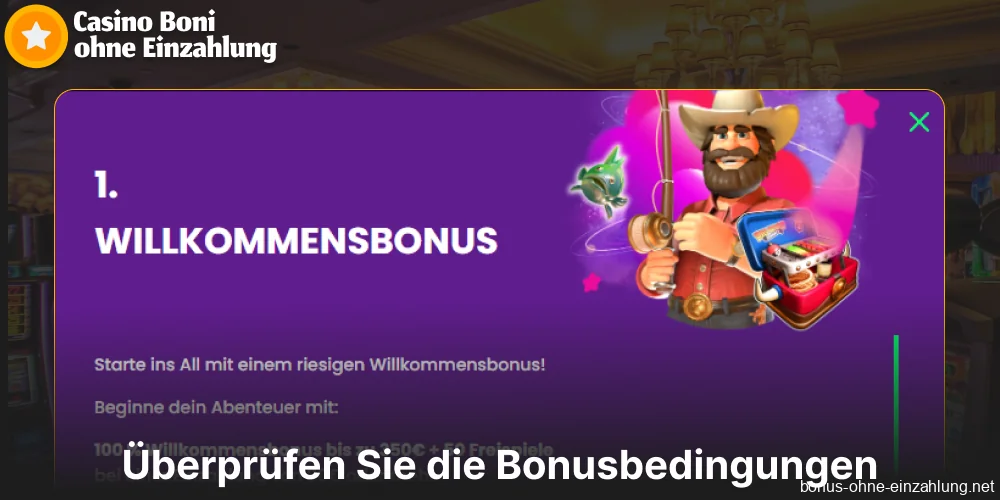 Überprüfen Sie die Bonusbedingungen für Deutschland